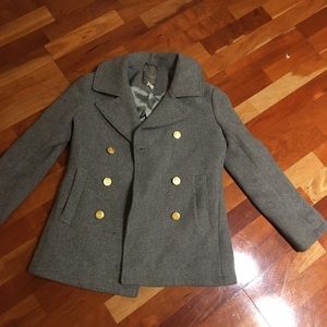 J.crew peacoat in grey. 79% wool